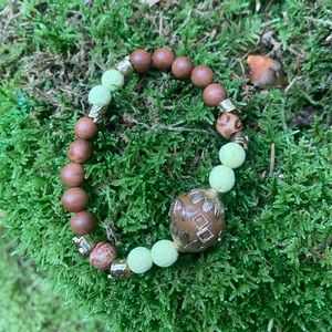 Yellow & Brown Lava Bead Diffuser Bracelet